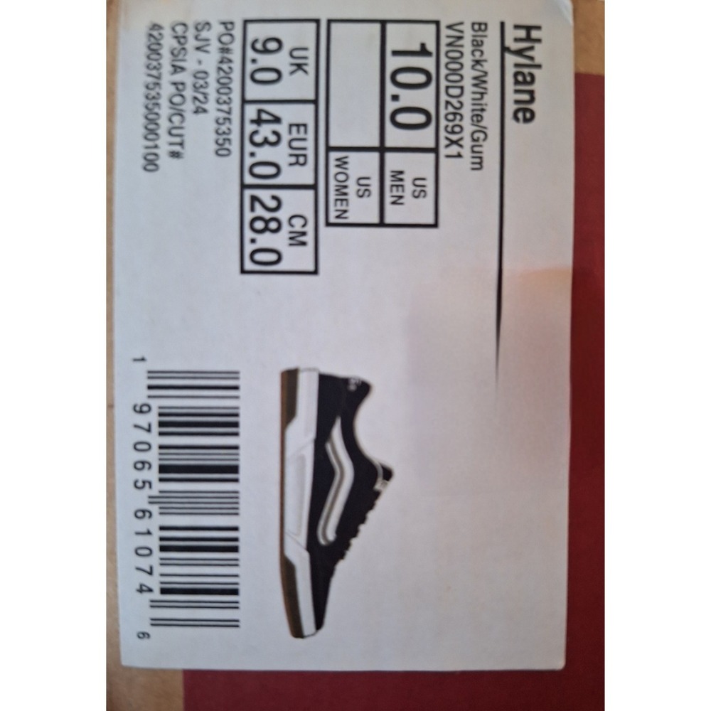 Vans Hylane Black White Gum Size 10 Men's Chunky Skate Sneaker Knu Skool Rare - Picture 12 of 12